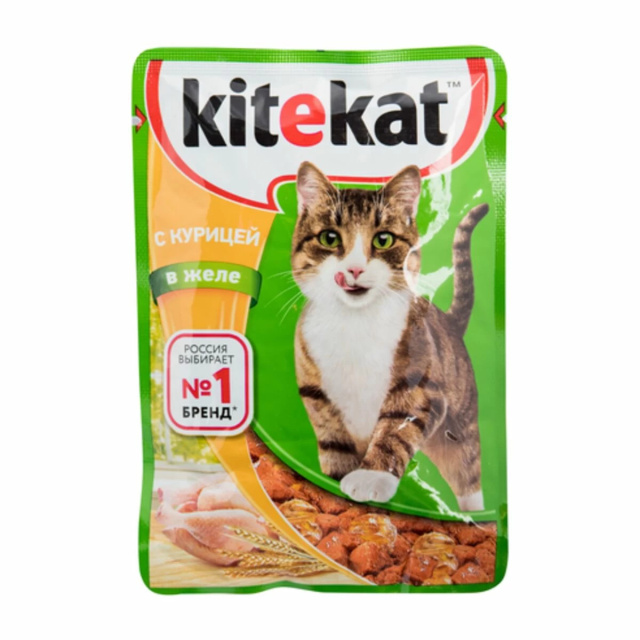 Kitekat для кошек Курица,желе 85г