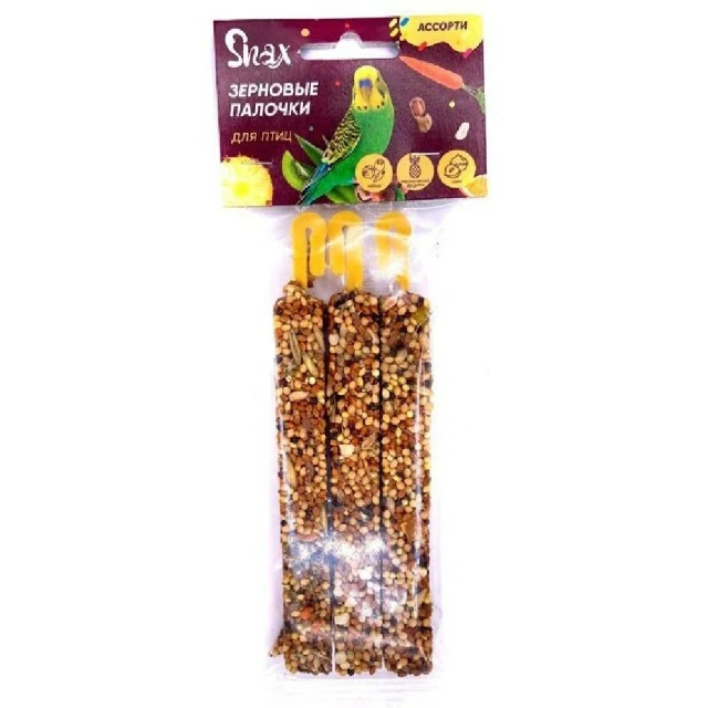 Лакомство Snax д/птиц ассорти(вощи/троп.фрукты/орех)75г