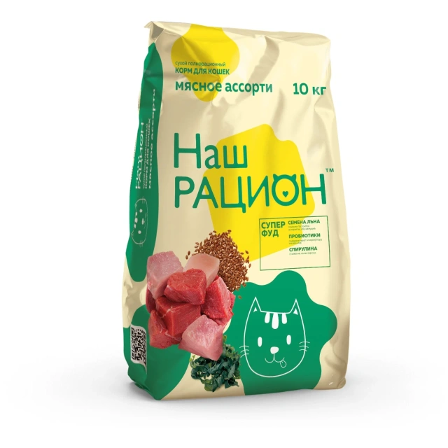 Наш рацион сухой корм для кошек Мясное ассорти